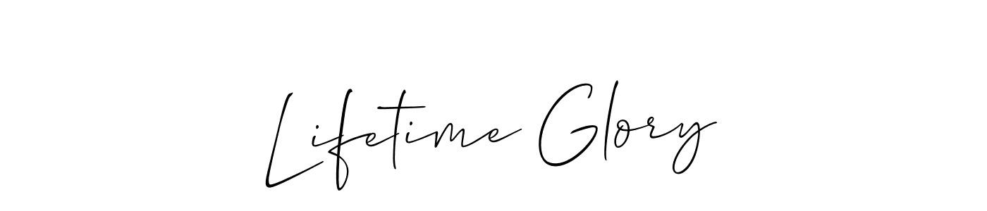 How to make Lifetime Glory name signature. Use Allison_Script style for creating short signs online. This is the latest handwritten sign. Lifetime Glory signature style 2 images and pictures png