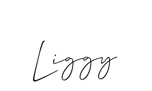 The best way (Allison_Script) to make a short signature is to pick only two or three words in your name. The name Liggy include a total of six letters. For converting this name. Liggy signature style 2 images and pictures png