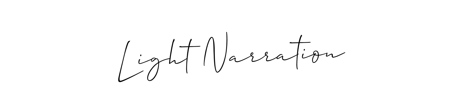 if you are searching for the best signature style for your name Light Narration. so please give up your signature search. here we have designed multiple signature styles  using Allison_Script. Light Narration signature style 2 images and pictures png