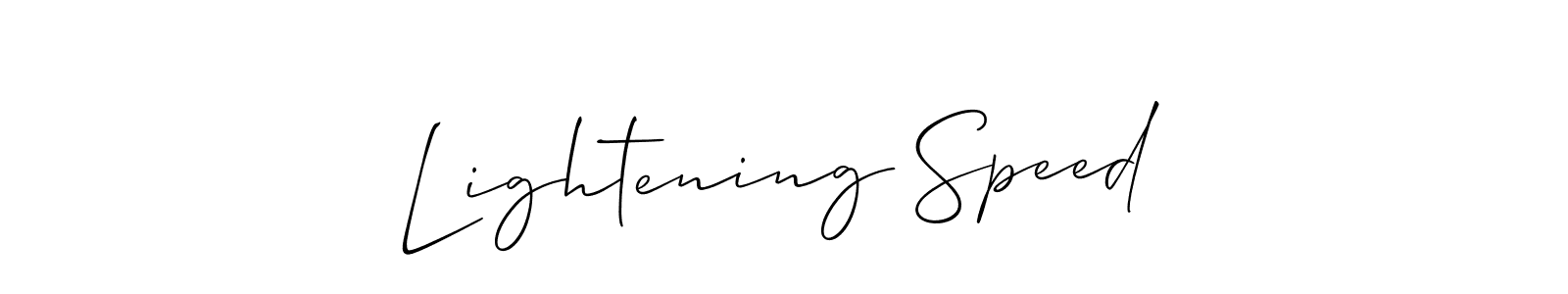 Make a beautiful signature design for name Lightening Speed. With this signature (Allison_Script) style, you can create a handwritten signature for free. Lightening Speed signature style 2 images and pictures png