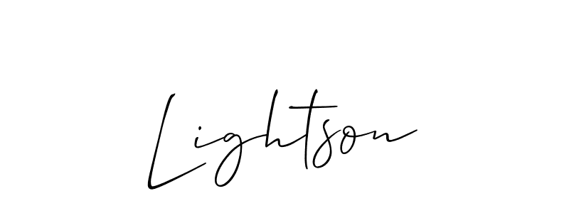 Lightson stylish signature style. Best Handwritten Sign (Allison_Script) for my name. Handwritten Signature Collection Ideas for my name Lightson. Lightson signature style 2 images and pictures png