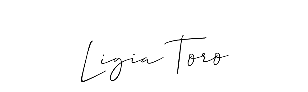 if you are searching for the best signature style for your name Ligia Toro. so please give up your signature search. here we have designed multiple signature styles  using Allison_Script. Ligia Toro signature style 2 images and pictures png