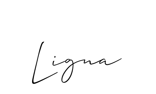 Make a beautiful signature design for name Ligna. With this signature (Allison_Script) style, you can create a handwritten signature for free. Ligna signature style 2 images and pictures png