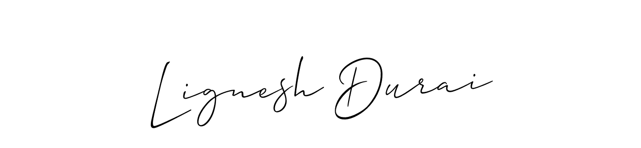 You should practise on your own different ways (Allison_Script) to write your name (Lignesh Durai) in signature. don't let someone else do it for you. Lignesh Durai signature style 2 images and pictures png