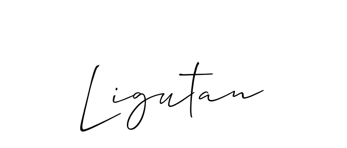 Create a beautiful signature design for name Ligutan. With this signature (Allison_Script) fonts, you can make a handwritten signature for free. Ligutan signature style 2 images and pictures png