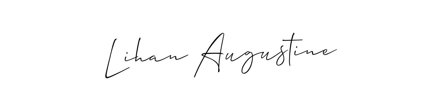 Similarly Allison_Script is the best handwritten signature design. Signature creator online .You can use it as an online autograph creator for name Lihan Augustine. Lihan Augustine signature style 2 images and pictures png