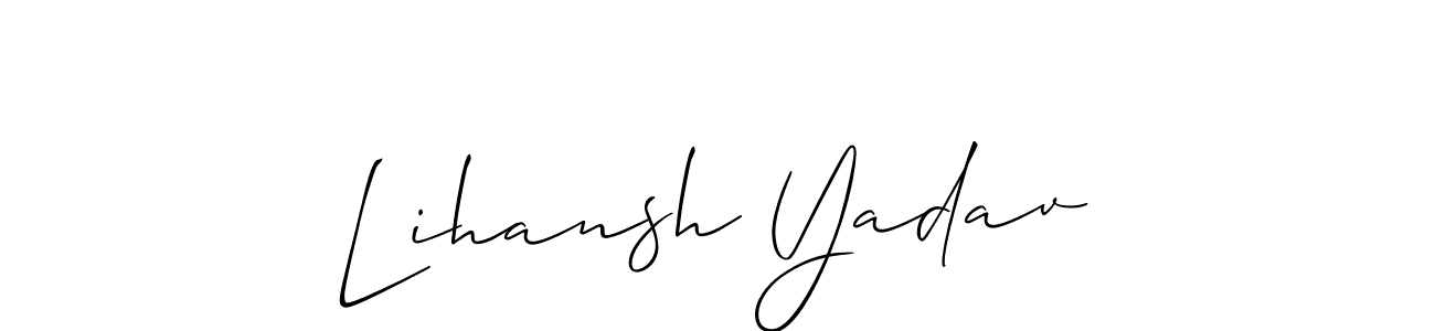 Also we have Lihansh Yadav name is the best signature style. Create professional handwritten signature collection using Allison_Script autograph style. Lihansh Yadav signature style 2 images and pictures png