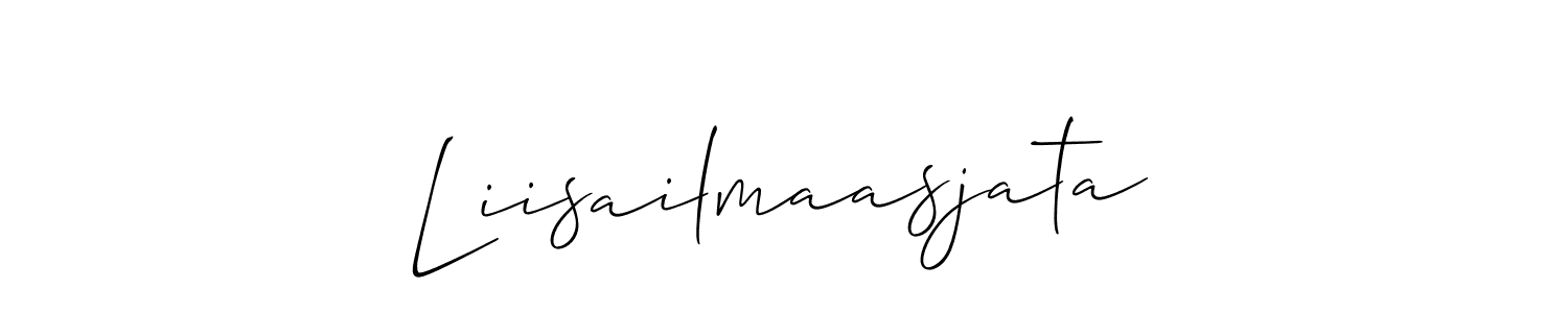 Create a beautiful signature design for name Liisailmaasjata. With this signature (Allison_Script) fonts, you can make a handwritten signature for free. Liisailmaasjata signature style 2 images and pictures png