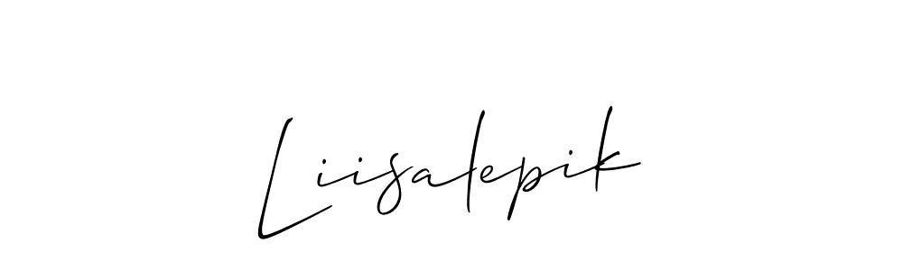 if you are searching for the best signature style for your name Liisalepik. so please give up your signature search. here we have designed multiple signature styles  using Allison_Script. Liisalepik signature style 2 images and pictures png