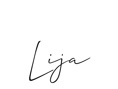 Use a signature maker to create a handwritten signature online. With this signature software, you can design (Allison_Script) your own signature for name Lija. Lija signature style 2 images and pictures png