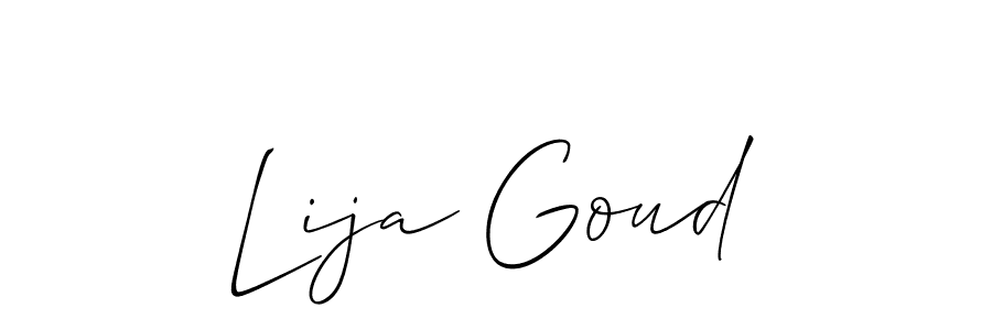 Allison_Script is a professional signature style that is perfect for those who want to add a touch of class to their signature. It is also a great choice for those who want to make their signature more unique. Get Lija Goud name to fancy signature for free. Lija Goud signature style 2 images and pictures png