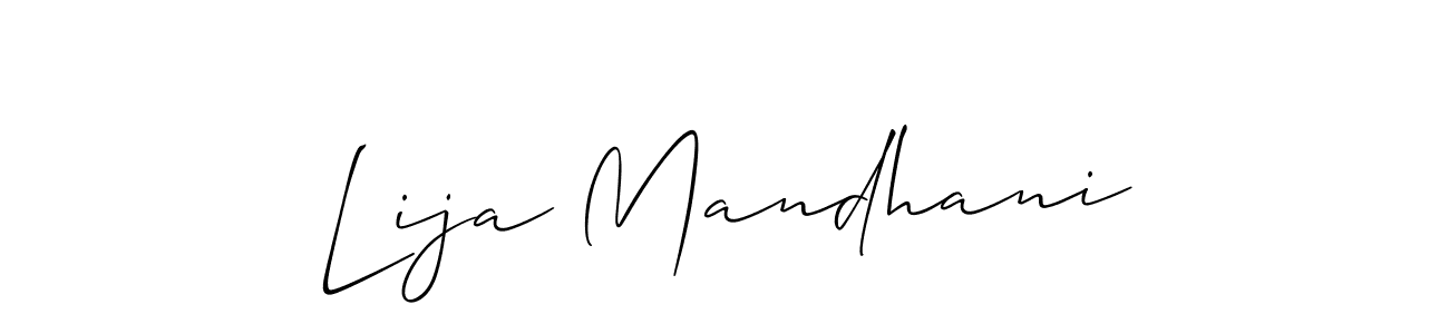 This is the best signature style for the Lija Mandhani name. Also you like these signature font (Allison_Script). Mix name signature. Lija Mandhani signature style 2 images and pictures png