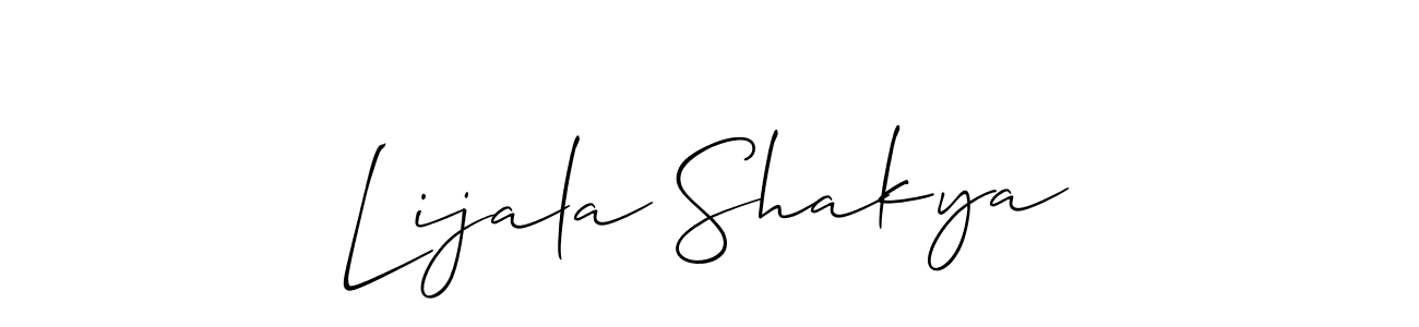 Create a beautiful signature design for name Lijala Shakya. With this signature (Allison_Script) fonts, you can make a handwritten signature for free. Lijala Shakya signature style 2 images and pictures png