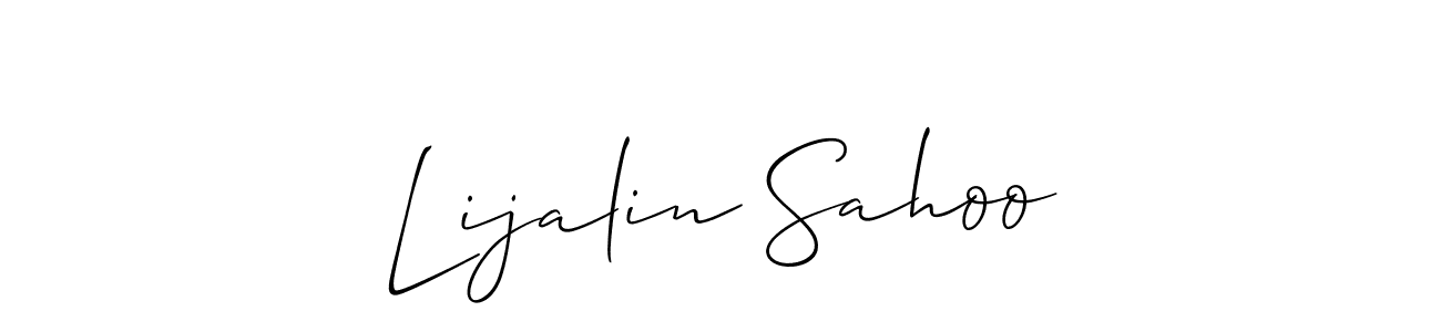 How to make Lijalin Sahoo signature? Allison_Script is a professional autograph style. Create handwritten signature for Lijalin Sahoo name. Lijalin Sahoo signature style 2 images and pictures png