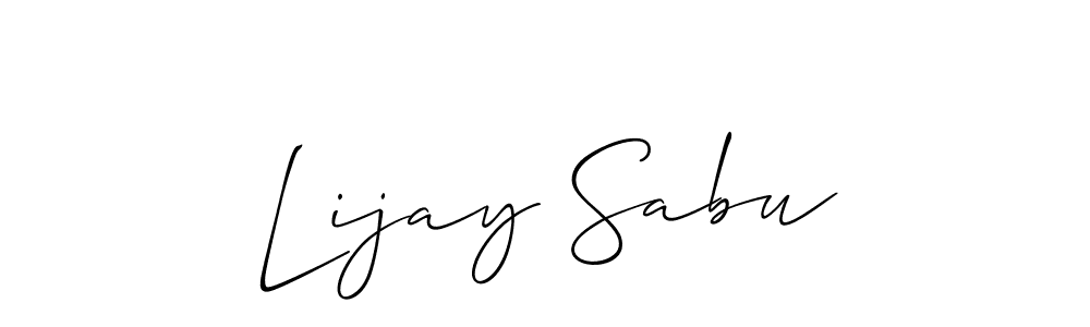 Make a beautiful signature design for name Lijay Sabu. With this signature (Allison_Script) style, you can create a handwritten signature for free. Lijay Sabu signature style 2 images and pictures png