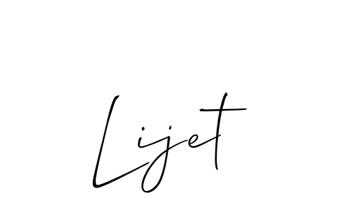It looks lik you need a new signature style for name Lijet. Design unique handwritten (Allison_Script) signature with our free signature maker in just a few clicks. Lijet signature style 2 images and pictures png