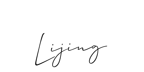 Create a beautiful signature design for name Lijing. With this signature (Allison_Script) fonts, you can make a handwritten signature for free. Lijing signature style 2 images and pictures png