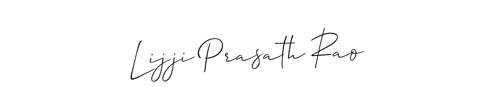 It looks lik you need a new signature style for name Lijji Prasath Rao. Design unique handwritten (Allison_Script) signature with our free signature maker in just a few clicks. Lijji Prasath Rao signature style 2 images and pictures png