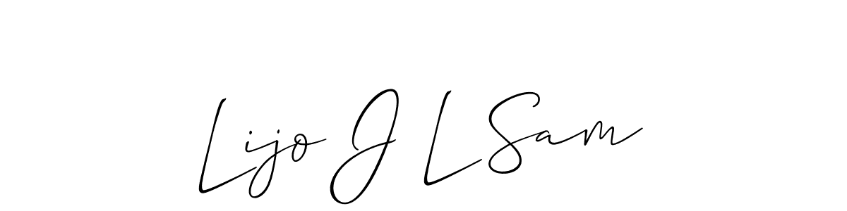 This is the best signature style for the Lijo J L Sam name. Also you like these signature font (Allison_Script). Mix name signature. Lijo J L Sam signature style 2 images and pictures png