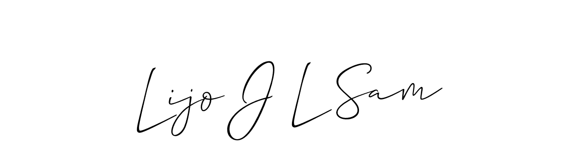 Lijo J L Sam stylish signature style. Best Handwritten Sign (Allison_Script) for my name. Handwritten Signature Collection Ideas for my name Lijo J L Sam. Lijo J L Sam signature style 2 images and pictures png