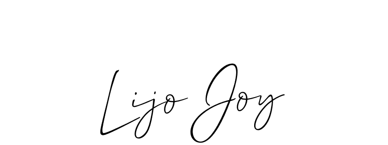 Create a beautiful signature design for name Lijo Joy. With this signature (Allison_Script) fonts, you can make a handwritten signature for free. Lijo Joy signature style 2 images and pictures png