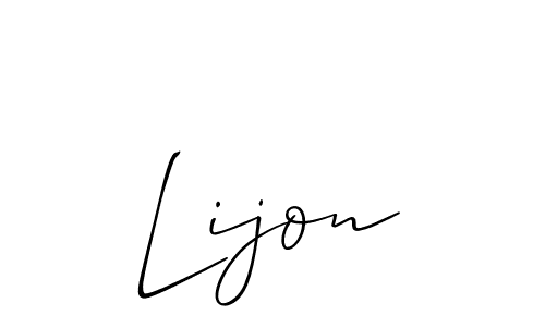 Create a beautiful signature design for name Lijon. With this signature (Allison_Script) fonts, you can make a handwritten signature for free. Lijon signature style 2 images and pictures png