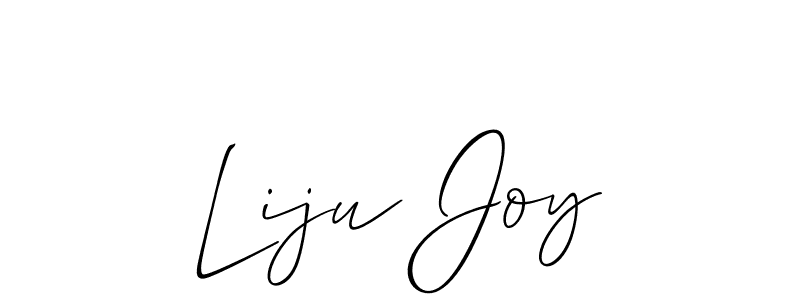 How to make Liju Joy name signature. Use Allison_Script style for creating short signs online. This is the latest handwritten sign. Liju Joy signature style 2 images and pictures png