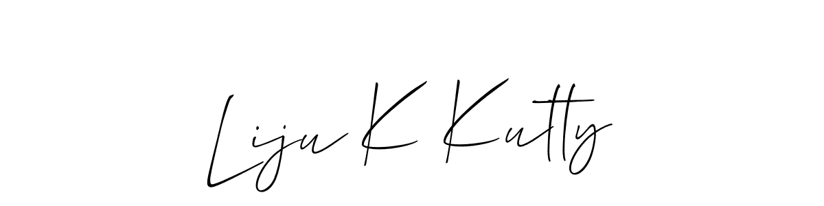 You should practise on your own different ways (Allison_Script) to write your name (Liju K Kutty) in signature. don't let someone else do it for you. Liju K Kutty signature style 2 images and pictures png