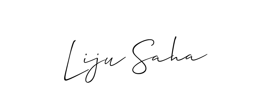 Allison_Script is a professional signature style that is perfect for those who want to add a touch of class to their signature. It is also a great choice for those who want to make their signature more unique. Get Liju Saha name to fancy signature for free. Liju Saha signature style 2 images and pictures png