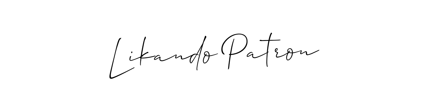 Use a signature maker to create a handwritten signature online. With this signature software, you can design (Allison_Script) your own signature for name Likando Patron. Likando Patron signature style 2 images and pictures png