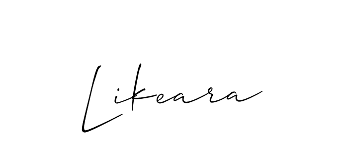 You can use this online signature creator to create a handwritten signature for the name Likeara. This is the best online autograph maker. Likeara signature style 2 images and pictures png