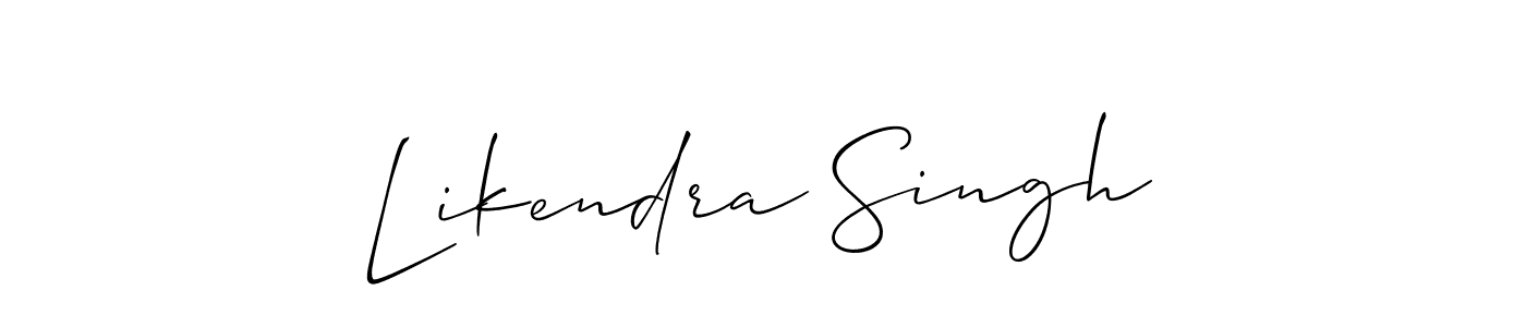 Create a beautiful signature design for name Likendra Singh. With this signature (Allison_Script) fonts, you can make a handwritten signature for free. Likendra Singh signature style 2 images and pictures png