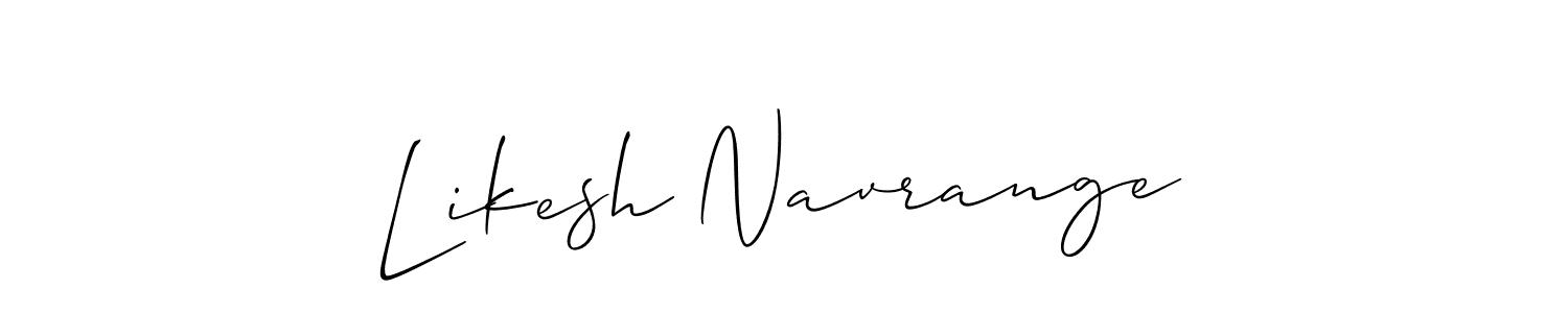 Use a signature maker to create a handwritten signature online. With this signature software, you can design (Allison_Script) your own signature for name Likesh Navrange. Likesh Navrange signature style 2 images and pictures png