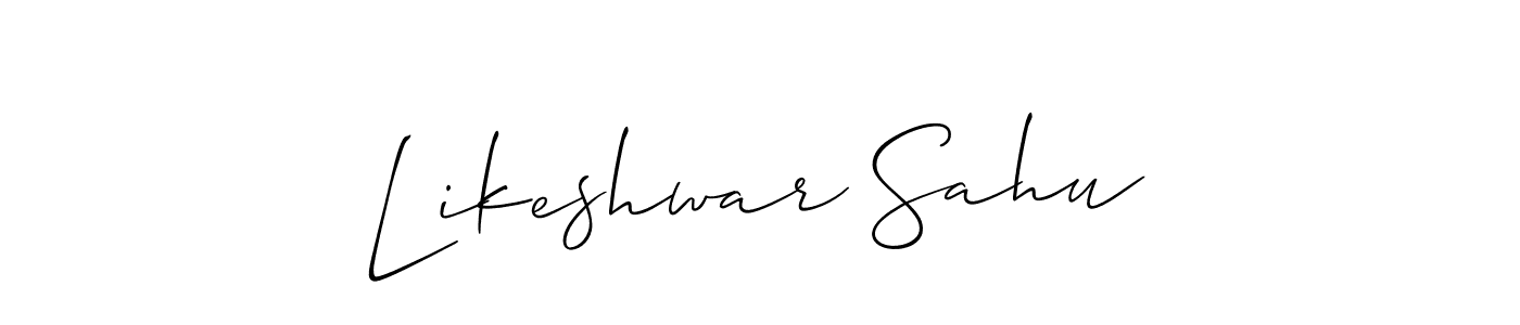 Also You can easily find your signature by using the search form. We will create Likeshwar Sahu name handwritten signature images for you free of cost using Allison_Script sign style. Likeshwar Sahu signature style 2 images and pictures png