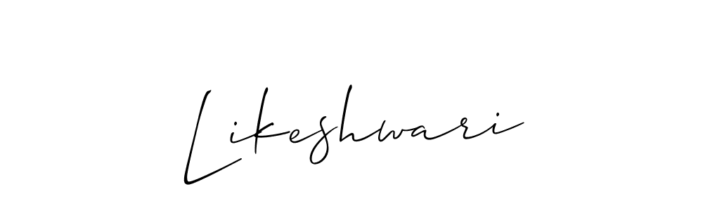 Also we have Likeshwari name is the best signature style. Create professional handwritten signature collection using Allison_Script autograph style. Likeshwari signature style 2 images and pictures png