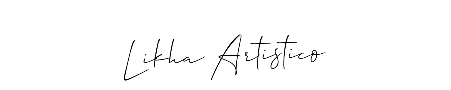 if you are searching for the best signature style for your name Likha Artistico. so please give up your signature search. here we have designed multiple signature styles  using Allison_Script. Likha Artistico signature style 2 images and pictures png