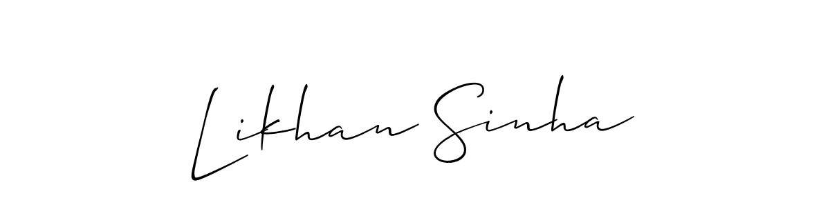 Design your own signature with our free online signature maker. With this signature software, you can create a handwritten (Allison_Script) signature for name Likhan Sinha. Likhan Sinha signature style 2 images and pictures png