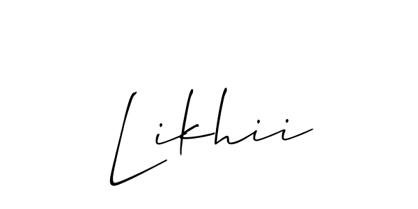 How to make Likhii signature? Allison_Script is a professional autograph style. Create handwritten signature for Likhii name. Likhii signature style 2 images and pictures png
