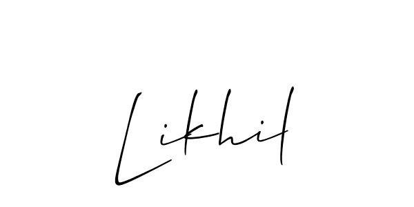 It looks lik you need a new signature style for name Likhil. Design unique handwritten (Allison_Script) signature with our free signature maker in just a few clicks. Likhil signature style 2 images and pictures png