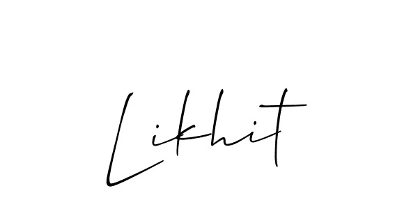 How to Draw Likhit signature style? Allison_Script is a latest design signature styles for name Likhit. Likhit signature style 2 images and pictures png