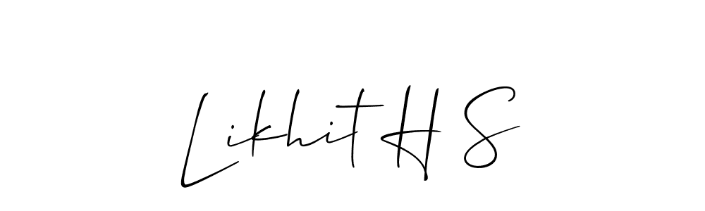 Make a beautiful signature design for name Likhit H S. With this signature (Allison_Script) style, you can create a handwritten signature for free. Likhit H S signature style 2 images and pictures png