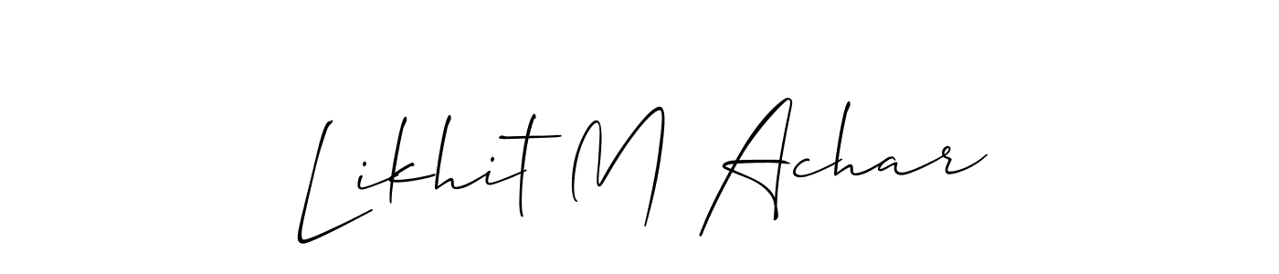 How to make Likhit M Achar signature? Allison_Script is a professional autograph style. Create handwritten signature for Likhit M Achar name. Likhit M Achar signature style 2 images and pictures png
