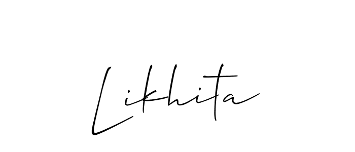 It looks lik you need a new signature style for name Likhita. Design unique handwritten (Allison_Script) signature with our free signature maker in just a few clicks. Likhita signature style 2 images and pictures png