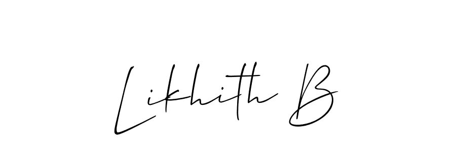 Similarly Allison_Script is the best handwritten signature design. Signature creator online .You can use it as an online autograph creator for name Likhith B. Likhith B signature style 2 images and pictures png