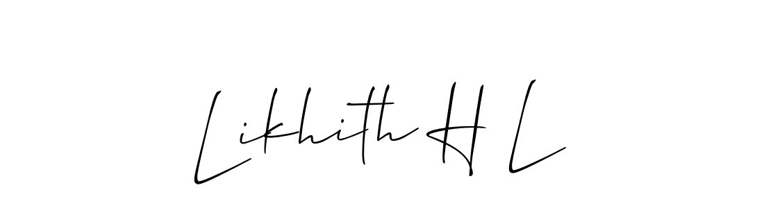 Make a short Likhith H L signature style. Manage your documents anywhere anytime using Allison_Script. Create and add eSignatures, submit forms, share and send files easily. Likhith H L signature style 2 images and pictures png