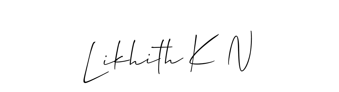 Likhith K N stylish signature style. Best Handwritten Sign (Allison_Script) for my name. Handwritten Signature Collection Ideas for my name Likhith K N. Likhith K N signature style 2 images and pictures png