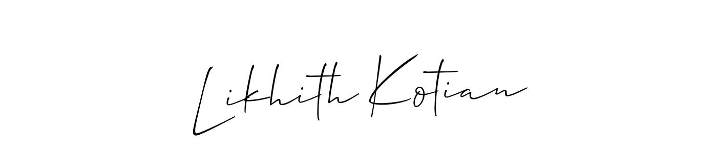 Best and Professional Signature Style for Likhith Kotian. Allison_Script Best Signature Style Collection. Likhith Kotian signature style 2 images and pictures png