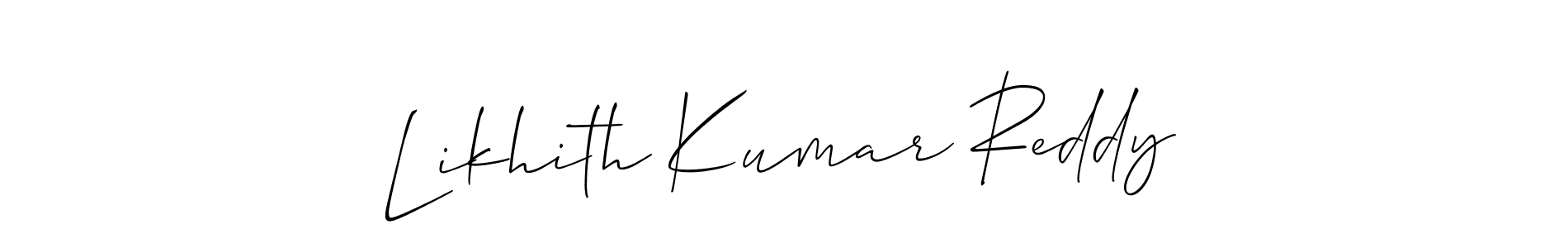 Use a signature maker to create a handwritten signature online. With this signature software, you can design (Allison_Script) your own signature for name Likhith Kumar Reddy. Likhith Kumar Reddy signature style 2 images and pictures png