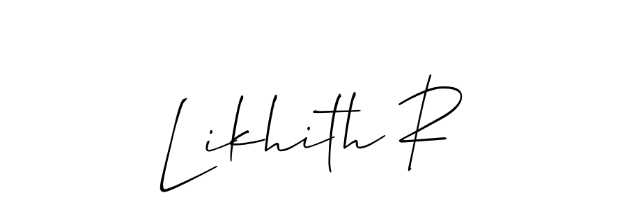 How to make Likhith R signature? Allison_Script is a professional autograph style. Create handwritten signature for Likhith R name. Likhith R signature style 2 images and pictures png