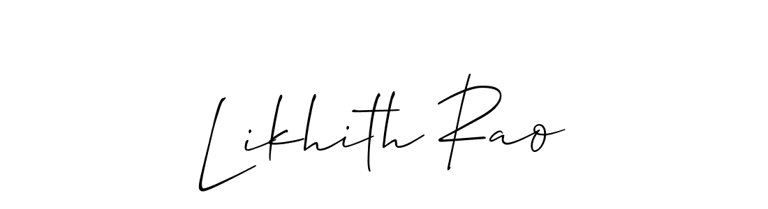 Make a beautiful signature design for name Likhith Rao. With this signature (Allison_Script) style, you can create a handwritten signature for free. Likhith Rao signature style 2 images and pictures png